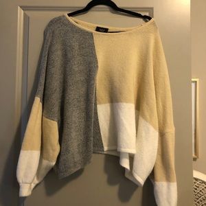Vici color block balloon sleeve sweater